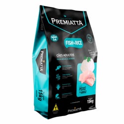 Ração Premiatta Para Cães Adultos De Médio E Grande Porte Sabor Peixe E Arroz - 15Kg