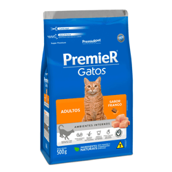 Ração Premier Ambientes Internos Gatos Adultos Frango 500G - 500 Gramas