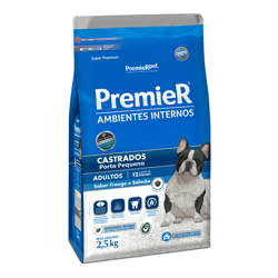 Ração Premier Ambientes Internos Para Cães Adultos Castrados Sabor Frango E Salmão - 1Kg - 1 Kilo