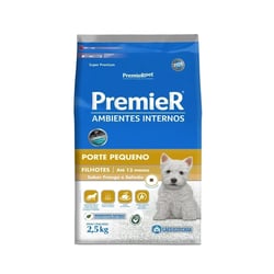 Ração Premier Ambientes Internos Para Cães Filhotes Sabor Frango & Salmão - 2,5Kg - 2,5 Kilos