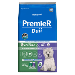 Ração Premier Duii Ambientes Internos Cães Adultos Raças Pequenas Cordeiro E Peru - 2,5Kg - 2,5 Kilos