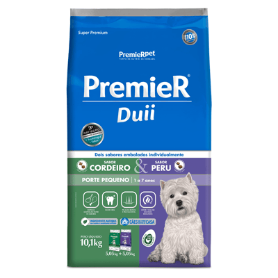 Ração Premier Duii Ambientes Internos Cães Adultos Raças Pequenas Cordeiro E Peru - 2,5Kg - 2,5 Kilos