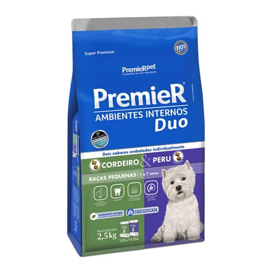 Ração Premier Duo Cordeiro & Peru Para Cães Adultos De Raças Pequenas - 2,5Kg