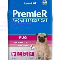 Ração Premier Específica Para Pug Adulto Sabor Frango - 1Kg - 7,5 Kilos