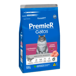 Ração Premier Frango Para Gatos Castrados 7 A 11 Anos - 500G - 500 Gramas