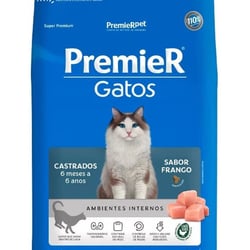 Ração Premier Frango Para Gatos Castrados De 6 Meses A 6 Anos - 1,5Kg - 1,5 Kilos
