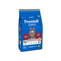 Ração Premier Gatos Adultos Pelos Longos Sabor Frango - 7,5Kg - 7,5 Kilos