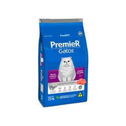 Ração Premier Gatos Adultos Pelos Longos Sabor Salmão - 1,5Kg - 1,5 Kilos