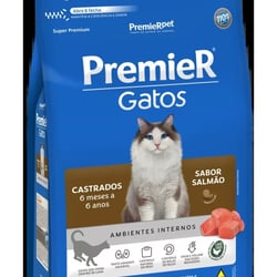 Ração Premier Gatos Castrados 6 Meses A 6 Anos Salmão - 1,5Kg - 1,5 Kilos