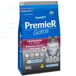 Ração Premier Gatos Castrados 7 A 12 Anos Sabor Frango - 500G