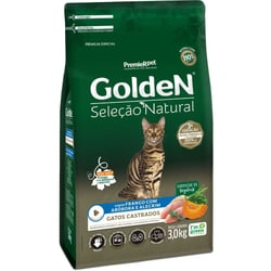Ração Premier Golden Natural Para Gatos Adultos Castrados - Abóbora E Alecrim 3Kg - 3 Kilos