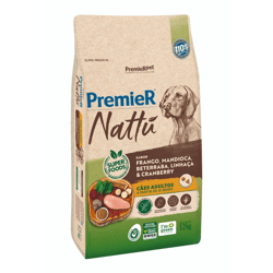 Ração Premier Nattu Adulto Frango E Mandioca 12Kg - 1 Unidade
