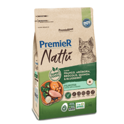 Ração Premier Nattu Filhotes Sabor Frango E Abóbora Para Gatos - 1,5Kg