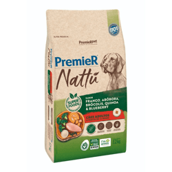 Ração Premier Nattu Frango E Abóbora Para Cães Adultos - 12Kg