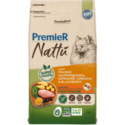 Ração Premier Nattu Para Cães Adultos De Porte Pequeno - Sabor Mandioquinha - 1 Kilo