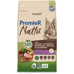 Ração Premier Nattu Sênior Sabor Mandioca - 10,1Kg