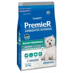 Ração Premier Para Cães Internos Adultos Sabor Frango E Salmão - 2,5Kg - 2,5 Kilos