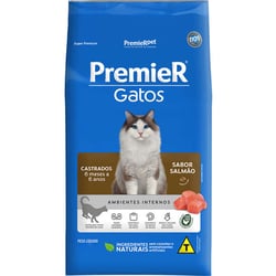 Ração Premier Para Gatos Castrados 6 Meses A 6 Anos Sabor Salmão - 1,5Kg