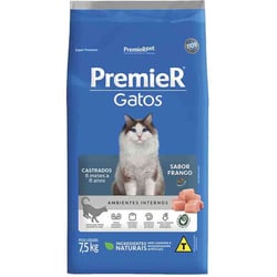Ração Premier Para Gatos Castrados De 6 Meses A 6 Anos Sabor Frango - 1,5Kg