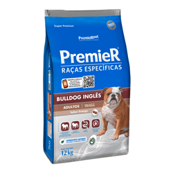 Ração Premier Raças Específicas Bulldog Inglês Adultos Sabor Frango - 12Kg