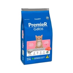 Ração Premier Sabor Salmão Para Gatos Filhotes Pelos Longos - 7,5Kg - 7,5 Kilos
