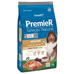 Ração Premier Seleção Natural Frango Para Cães Adultos - 12Kg - 12 Kilos