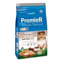 Ração Premier Seleção Natural Sabor Frango Para Cães Filhotes - 2,5Kg