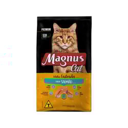 Ração Premium Magnus Cat 1Kg Sabor Salmão Para Gatos Adultos Castrados