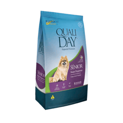 Ração Premium Qualiday 10,1Kg Para Cães Sênior De Raças Pequenas - Frango, Arroz E Vegetais
