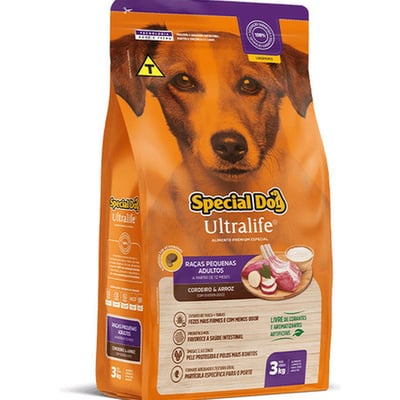 Ração Premium Special Dog Ultralife Cordeiro E Arroz - Raças Pequenas Adultas - 3 Kilos