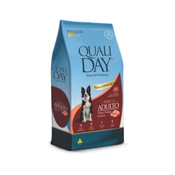 Ração Qualiday Para Cães Adultos Sabor Carne, Frango E Arroz - 3 Kilos