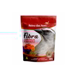 Ração Reino Das Aves Fibra Laranja E Mamão Para Pássaros - 1 Unidade - 500 Gramas
