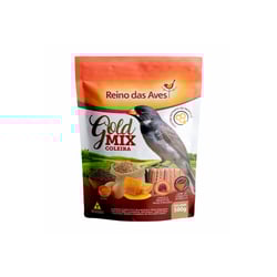 Ração Reino Das Aves Gold Mix - 1 Coleira Para Pássaros - 500 Gramas