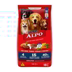 Ração Seca Alpo Cães Receitas Caseiras Carne E Vegetais - 18Kg