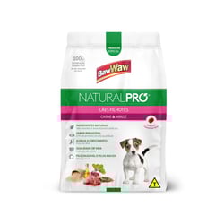 Ração Seca Baw Waw Natural Pro Carne E Arroz Para Cães Filhotes - 2,5 Kilos