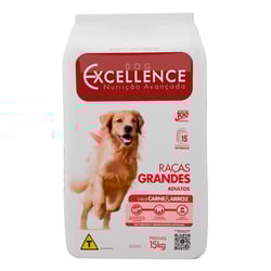 Ração Seca Dog Excellence Carne & Arroz 15Kg Para Cães Adultos De Raças Grandes