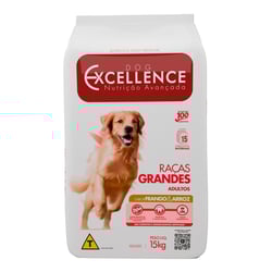 Ração Seca Dog Excellence Frango & Arroz 15Kg Para Cães Adultos De Raças Grandes