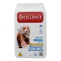 Ração Seca Dog Excellence Frango & Arroz Para Cães Adultos De Raças Médias - 15Kg