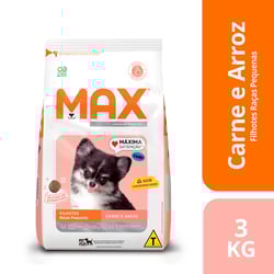 Ração Seca Max Carne E Arroz Para Cães Filhotes Pequenos - 3 Kilos