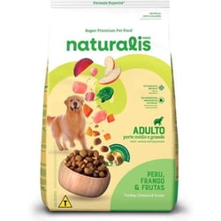 Ração Seca Naturalis Peru, Frango E Frutas Para Cães Adultos De Porte Médio E Grande - 12 Kilos