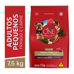 Ração Seca Nestlé Purina One Frango E Carne Para Cães Adultos Mini E Pequeno - 7,5 Kilos