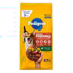 Ração Seca Pedigree Carne E Vegetais 2,7Kg Para Cães Adultos De Raças Pequenas - 2,7 Kilos