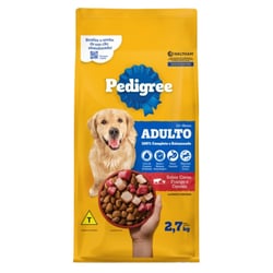 Ração Seca Pedigree Carne Frango E Cereais 2,7Kg Para Cães Adultos De Raças Médias E Grandes - 2,7 Kilos