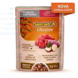 Racao Special Cat Sache Gatos Castrados Carne 85G