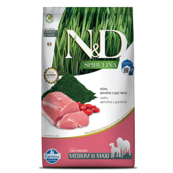 Ração Suína Farmina N&D Spirulina Para Cães Adultos De Médio E Grande Porte - 10,1Kg