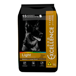 Ração Super Premium Dog Excellence Medium Large Light 15Kg Para Cachorros