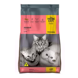 Ração Three Cats Original Adultos Carne - 1Kg