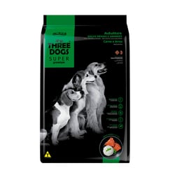 Ração Three Dogs Carne E Arroz Para Cães Adultos Raças Médias E Grandes - 3Kg