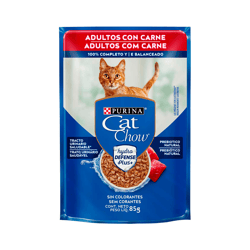 Ração Úmida Cat Chow Adultos Carne Ao Molho - 85G