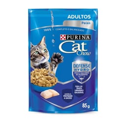 Ração Úmida Cat Chow Adultos Peixe Ao Molho - 1 Sachê 85G